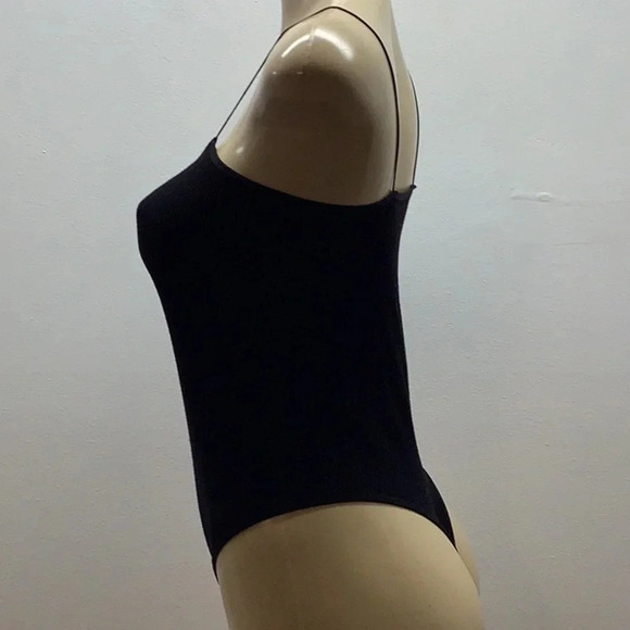 Eye Candy Size L/XL Black Ribbed Bodysuit. Preloved - Picture 5 of 6